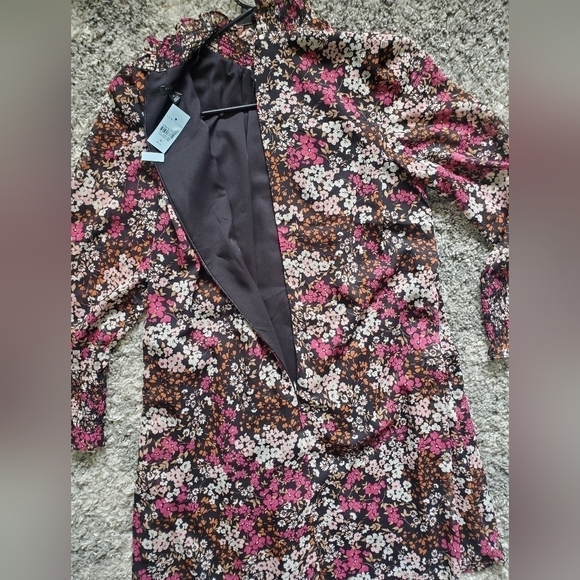 Ann Taylor Floral Smocked Neck Shift 8 Petite A-Line Prairie  Dress - Picture 12 of 15